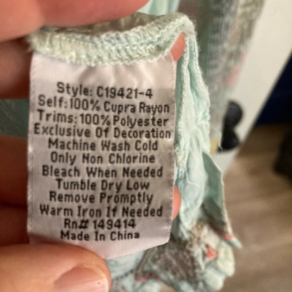 Johnny Was Floral Embroidered Blouse - Sea Foam - Picture 4 of 5